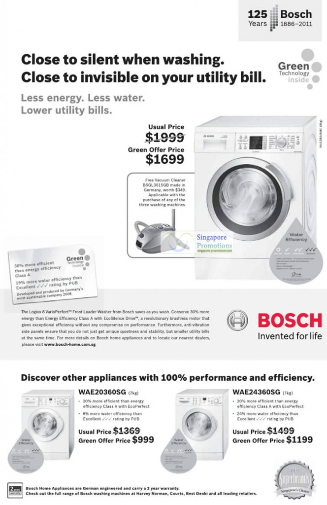 Washing Machines WAE20360SG and WAE24360SG