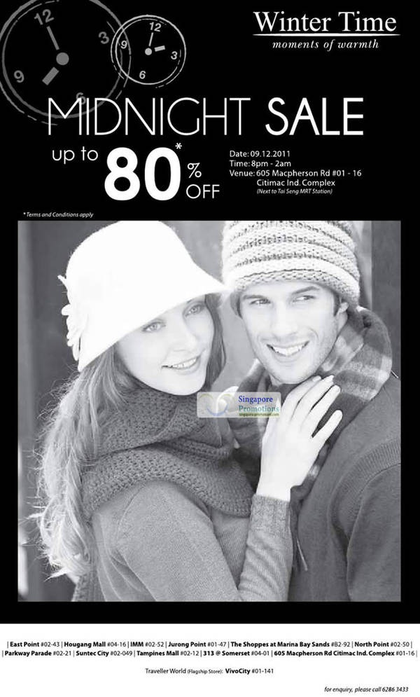 Featured image for (EXPIRED) Winter Time Midnight Sale Up To 80% Off 9 – 10 Dec 2011