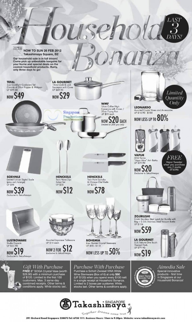 24 Feb Household Bonanza Kitchenware