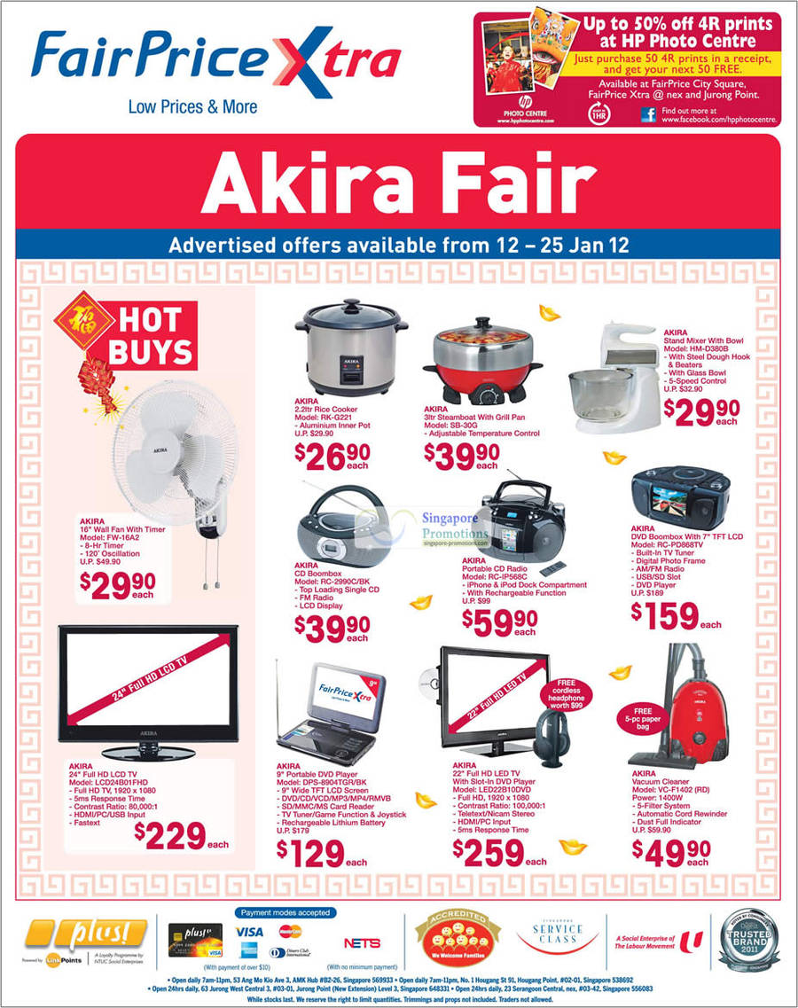 Akira Fans, TVs, Rice Cookers, DVD Player