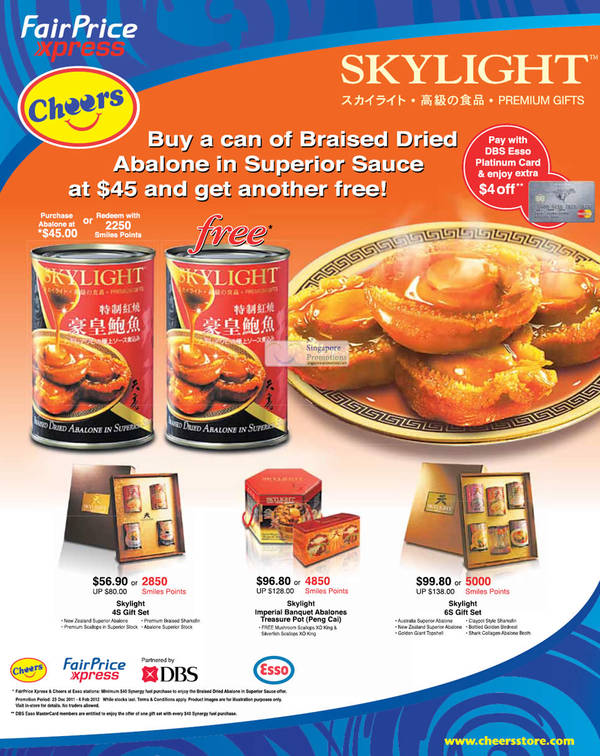 Featured image for Cheers Skylight Abalone Offers 23 Dec 2011 – 6 Feb 2012