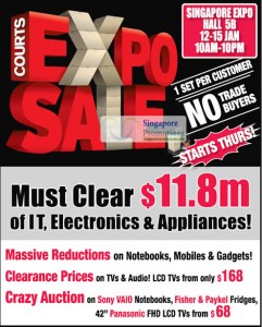 Featured image for (EXPIRED) Courts Expo Sale 2012 @ Singapore Expo 12 – 15 Jan 2012