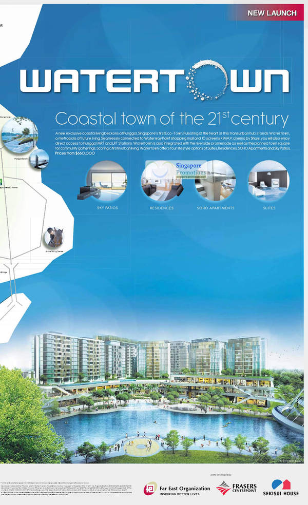 Featured image for Watertown Residence Condominium Launches at Punggol 25 Jan 2012