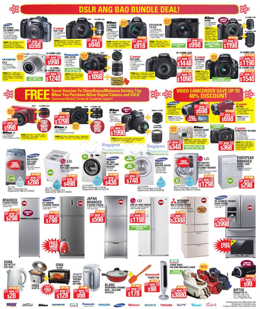 Digital Cameras, Washers, Fridges, Kitchenware, Etc