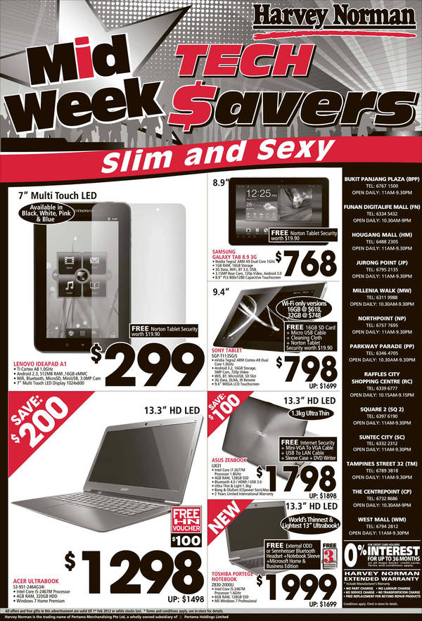 Featured image for (EXPIRED) Harvey Norman Notebooks & Tablets Offers 26 Jan – 1 Feb 2012