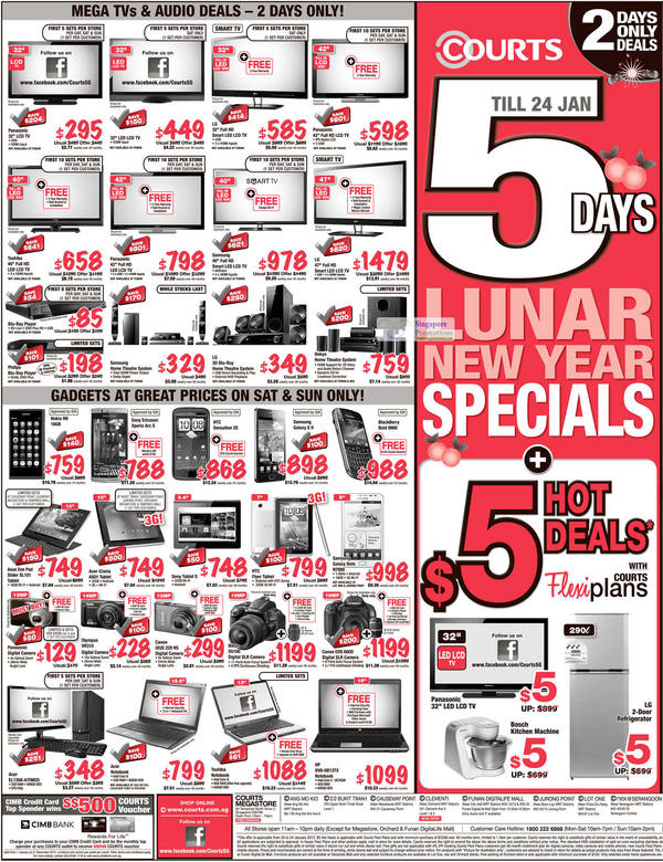 Featured image for (EXPIRED) Courts 5 Days Lunar New Year Specials 20 – 24 Jan 2012