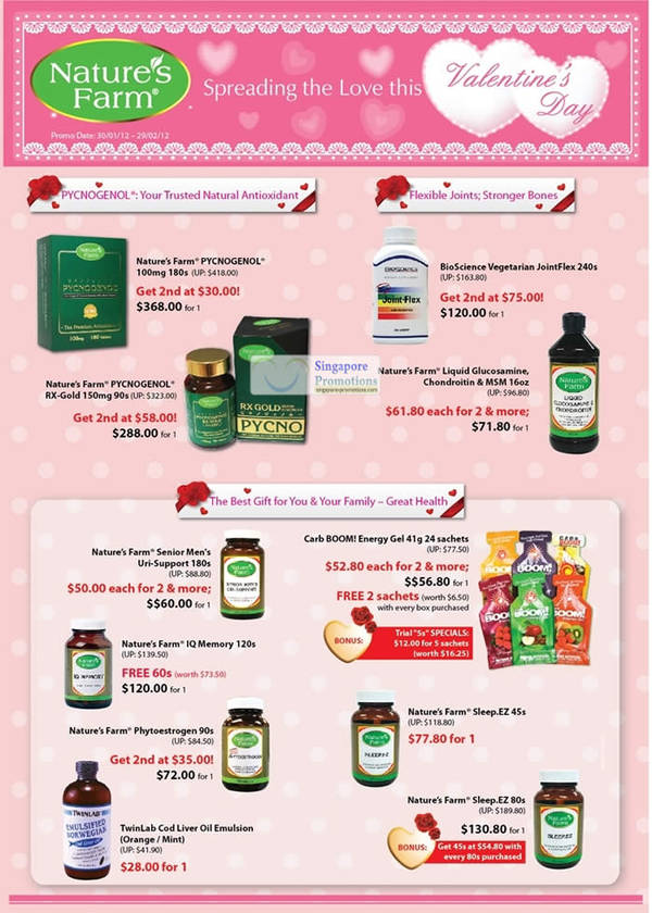 Featured image for Nature’s Farm Valentine’s Day Health Offers & Promotions 30 Jan – 29 Feb 2012