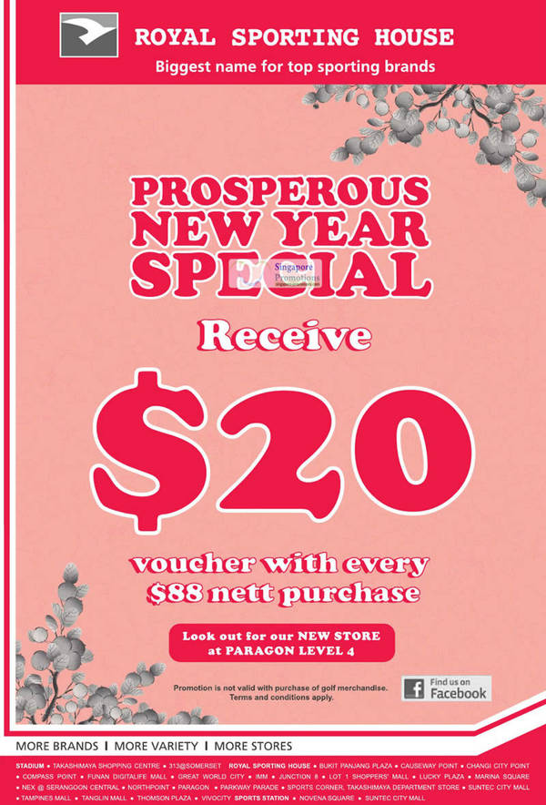 Featured image for (EXPIRED) Royal Sporting House Free $20 Voucher With Every $88 Purchase 5 Jan 2012