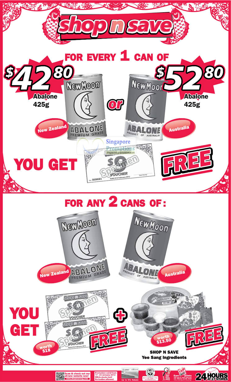 Featured image for Shop N Save New Moon Abalone Promotion 17 - 23 Jan 2012