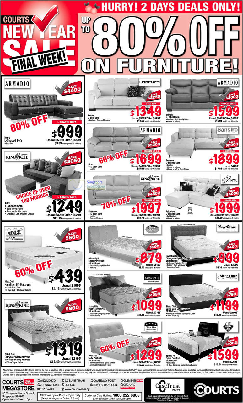 Sofa Sets, Armadio, Lorenzo, King Koil, Sansiro, Max Coil, Sleep Clinic