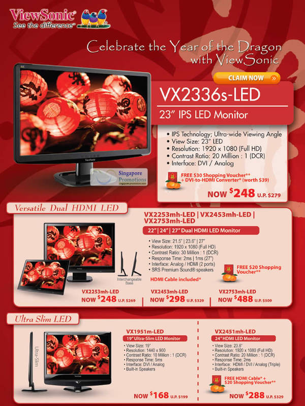 Featured image for (EXPIRED) Viewsonic LCD / LED Monitors Promotion Price List 20 Jan – 29 Feb 2012