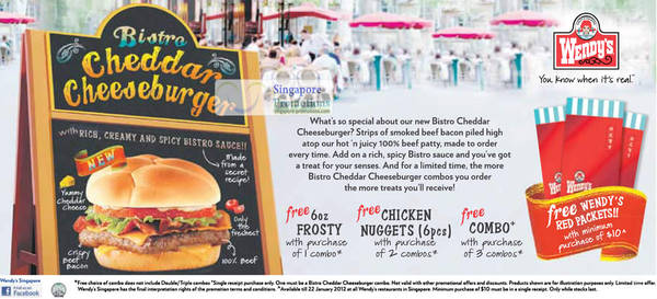 Featured image for (EXPIRED) Wendy’s Bistro Cheddar Cheeseburger Promotion 16 Jan 2012