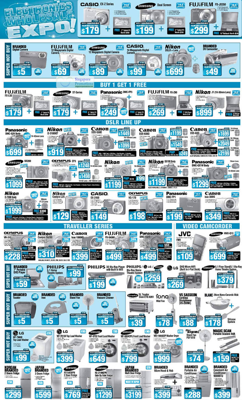 17 Feb Digital Cameras, Video Camcorders, Washers, Fridges, Fans