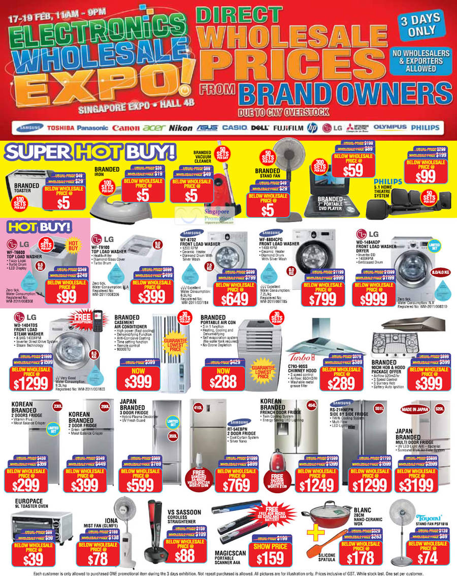 17 Feb Fridges, Fans, Portable Air Conditioners, Toaster, Washers, Hair Straightener, Kitchenware