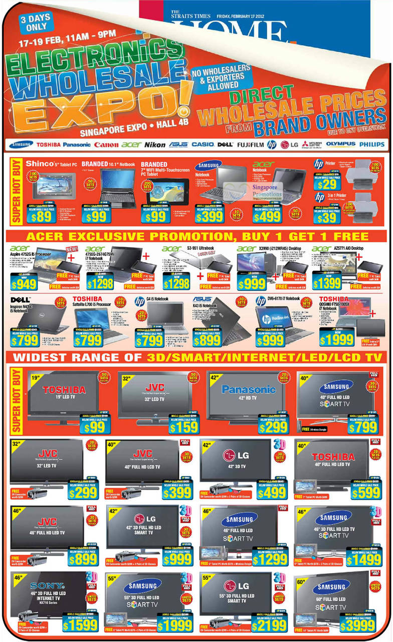 17 Feb Notebooks, Acer Promotions Buy 1 Get 1 Free, LED TVs, LCD TVs