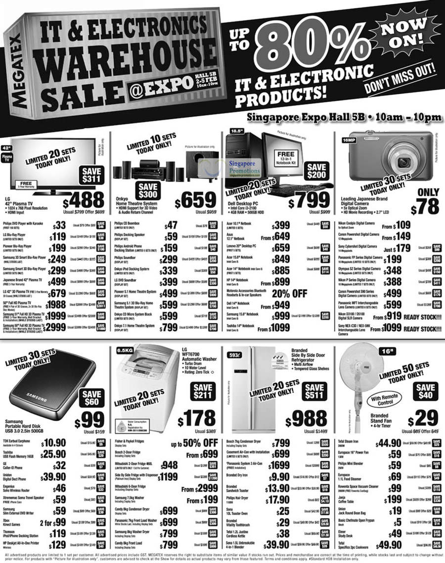 2 Feb Limited Deals, Appliances, Digital Cameras, TV, Notebooks