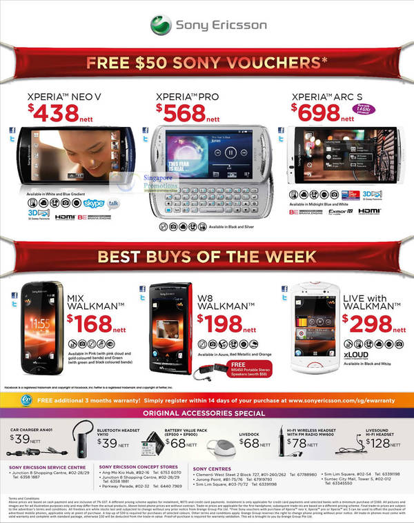 Featured image for 6range Sony Ericsson No Contract Mobile Phones Offers 17 – 23 Feb 2012
