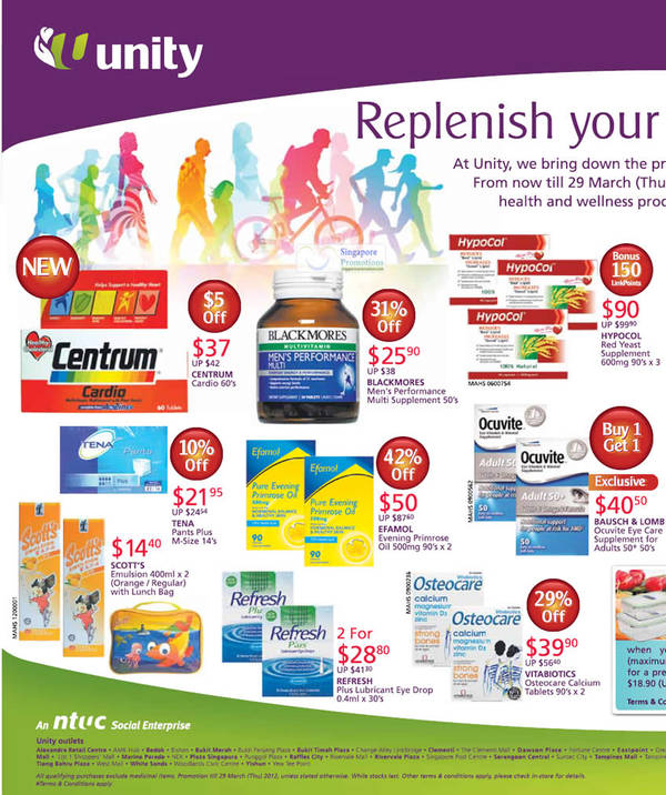 Featured image for (EXPIRED) NTUC Unity Health Offers & Promotions 24 Feb – 29 Mar 2012