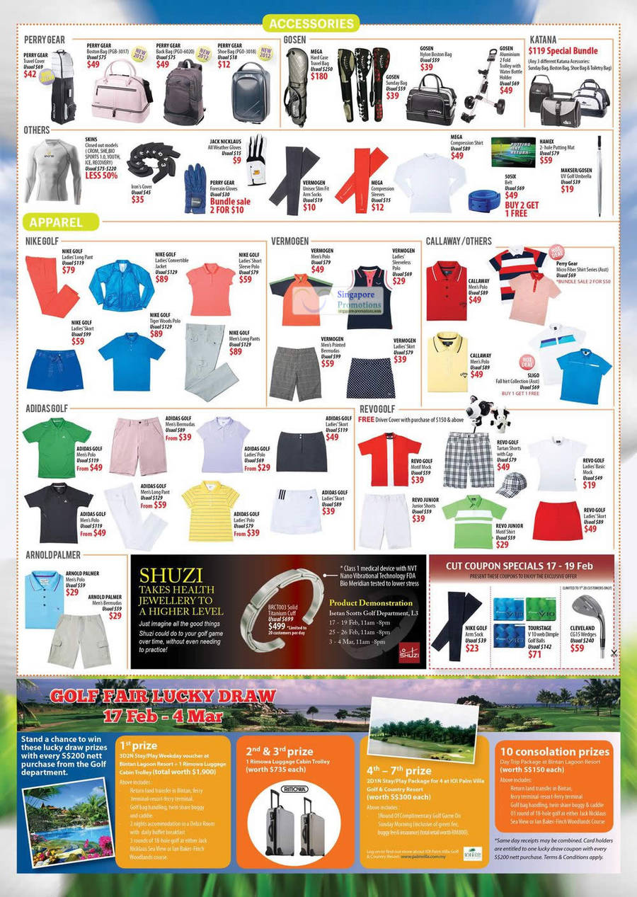 Golf Accessories, Golf Apparel