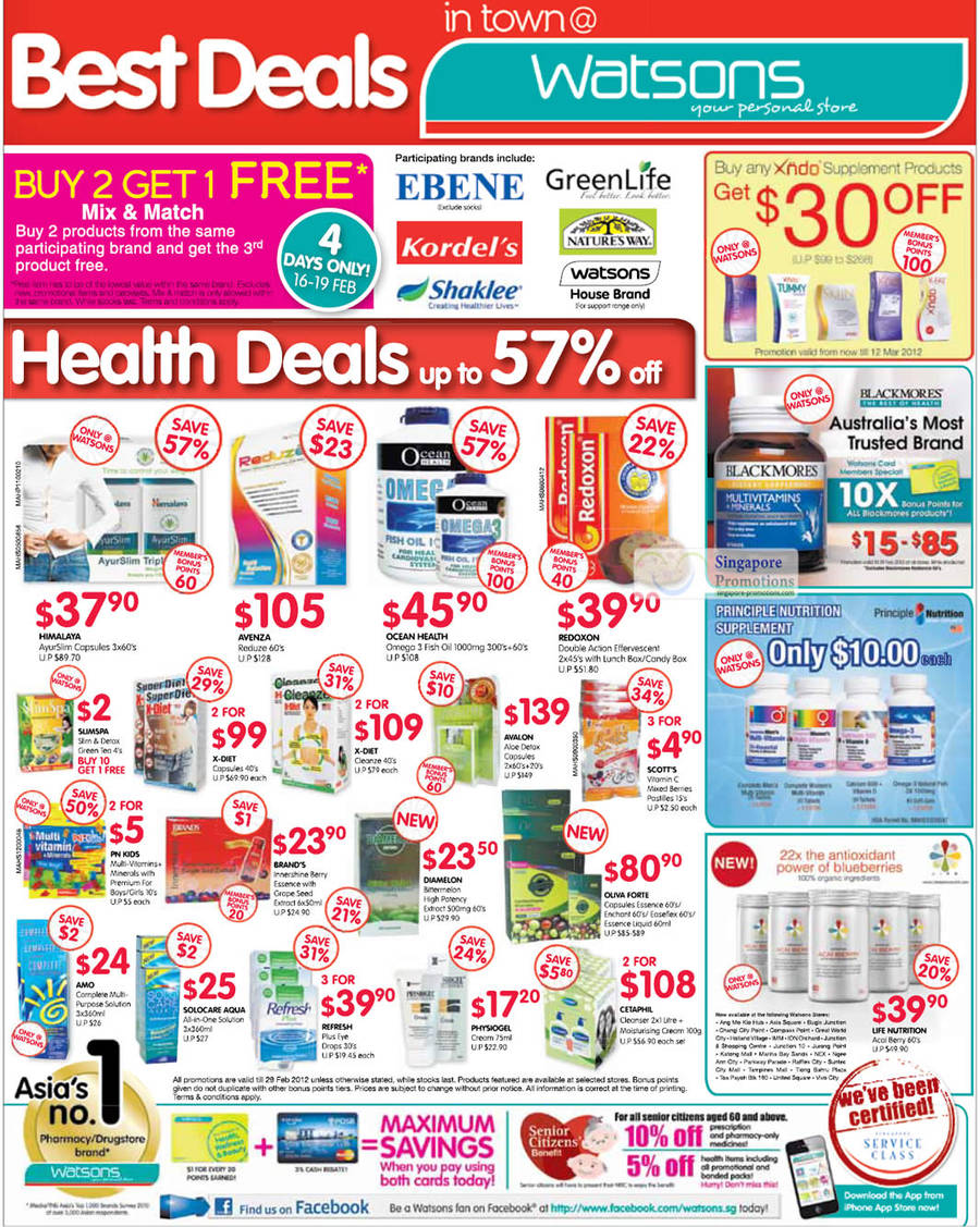 Himalaya, Avenza, Ocean Health, Redoxon, Avalon, Slimspa, Brands, Cetaphil