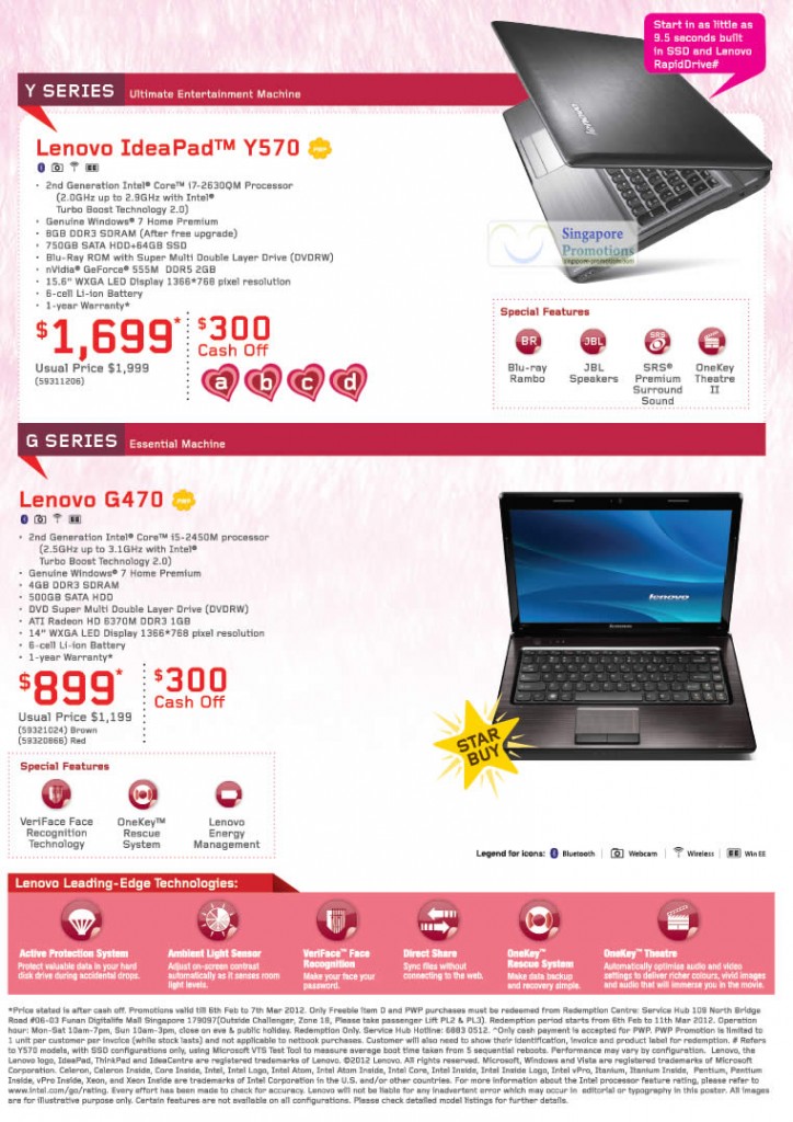 Ideapad Y570 Notebook, G470 Notebook