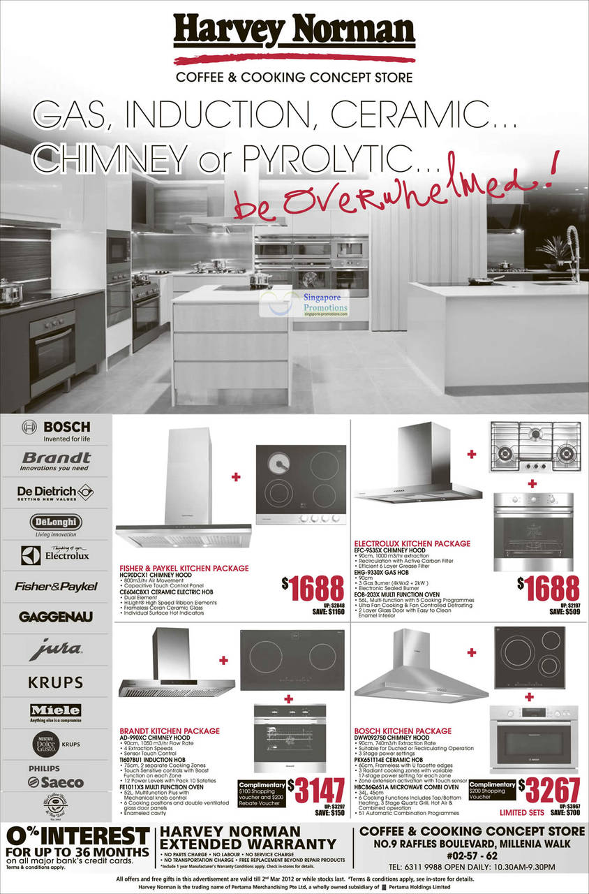 Kitchen Packages, Fisher and Paykel, Electrolux, Bosch, Brandy