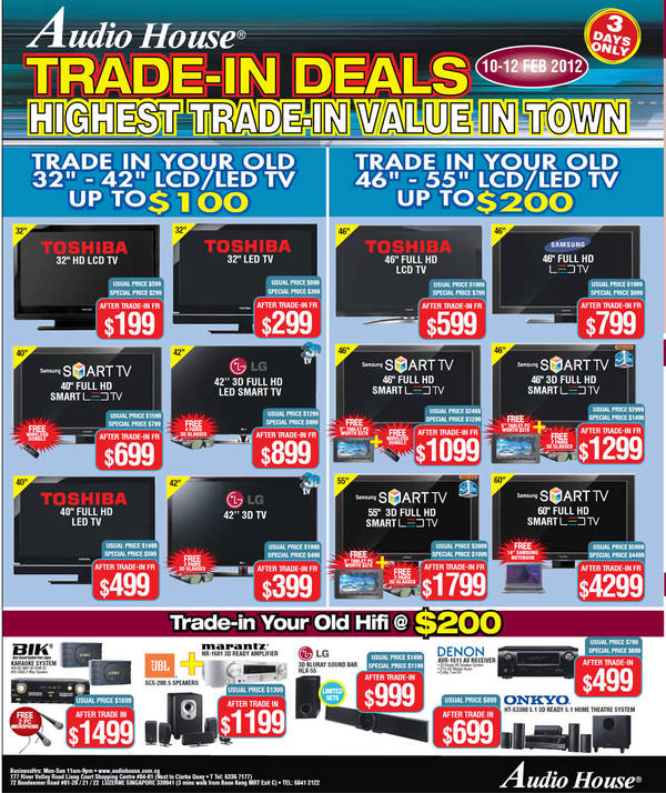 Featured image for Audio House Electronics, Appliances & IT Products Trade-In Deals 10 – 12 Feb 2012