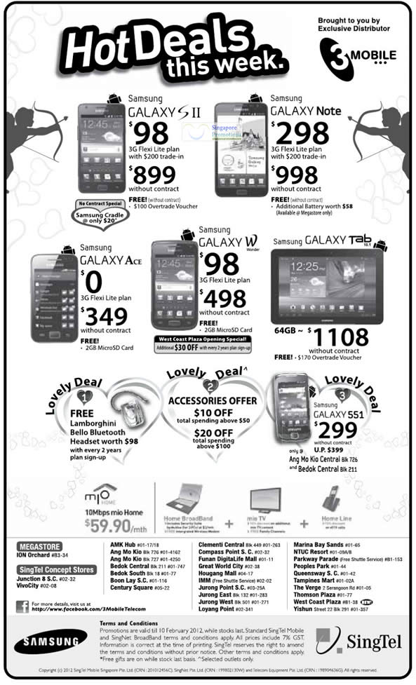 Featured image for Samsung Mobile Phones Price List @ Handphone Shop, GadgetWorld & 3Mobile 4 Feb 2012