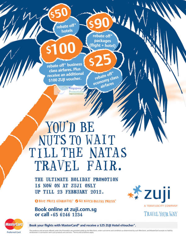Featured image for (EXPIRED) Zuji Singapore Up To $100 Flights & Hotels Rebate 16 – 23 Feb 2012