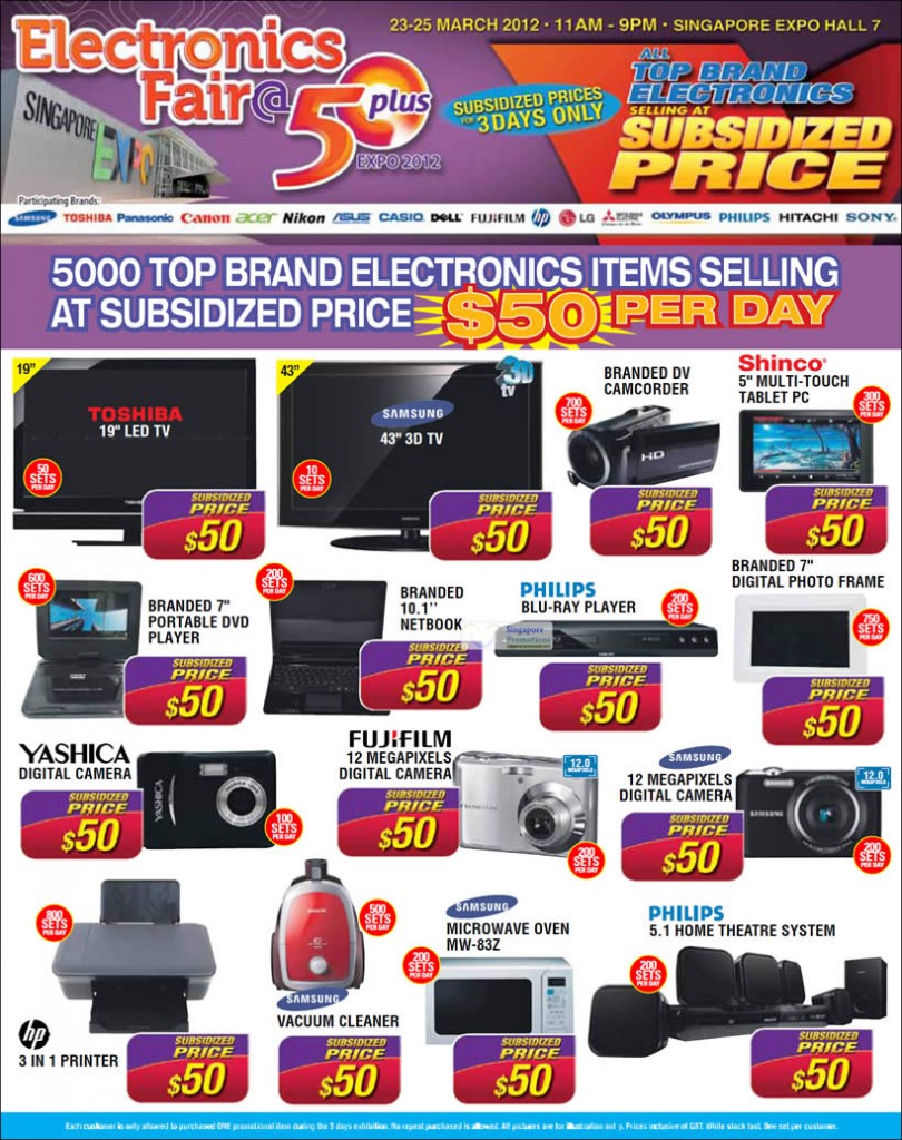 23 Mar LED TV, 3D TV, Camcorder, Tablet PC, Digital Camera, Microwave Oven, Vacuum Cleaner, DVD Player, Netbook