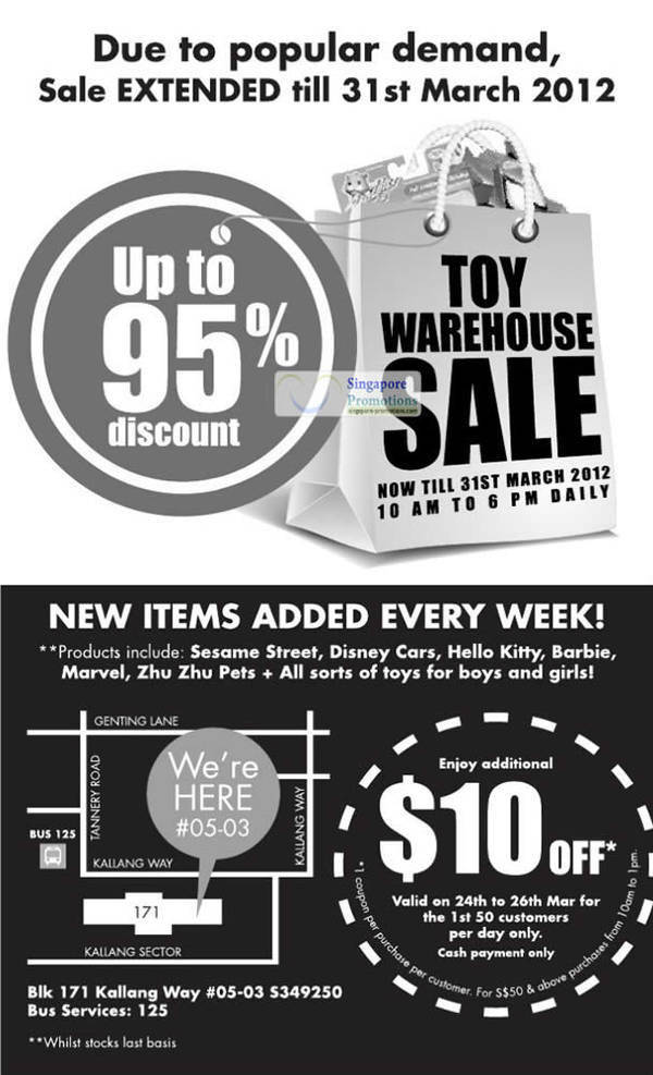 Featured image for (EXPIRED) Toys Warehouse Sale Up To 95% Off 15 – 31 Mar 2012