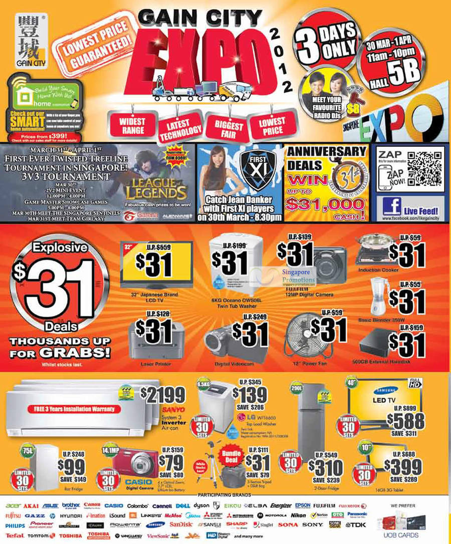 30 Mar 31 Dollar Deals, Fridge, Washer, Digital Cameras, Air-Con, Blender