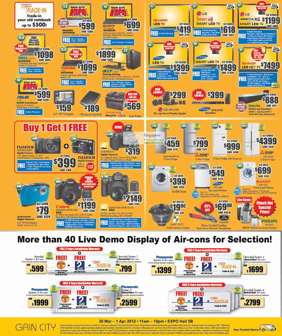 30 Mar Digital Cameras, Washers, Fridges, Notebooks, LED TVs, LCD TVs