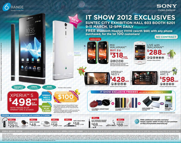 Featured image for 6range Sony No Contract Mobile Phones Offers 9 – 11 Mar 2012