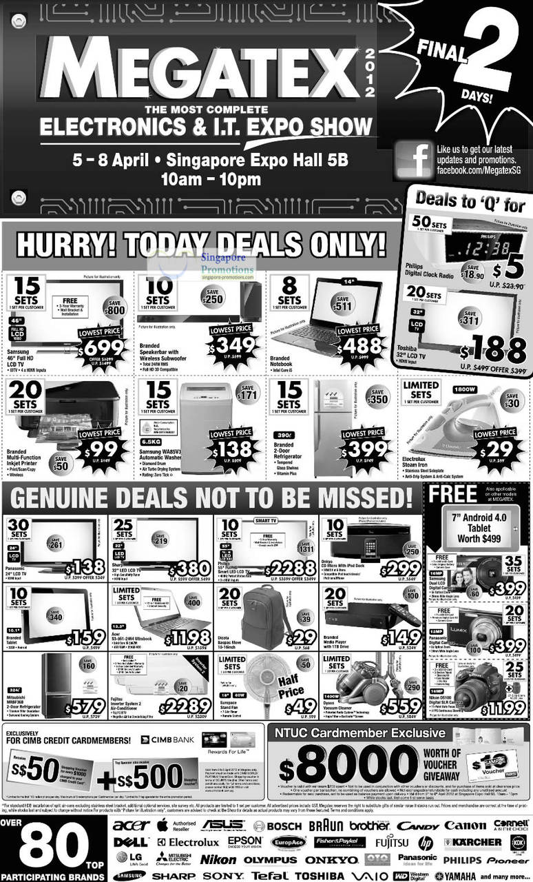 7 Apr Saturday Only Deals, CIMB Special, NTUC Special