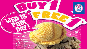 Featured image for (EXPIRED) Baskin-Robbins offers a free junior scoop with every value scoop on Wednesdays