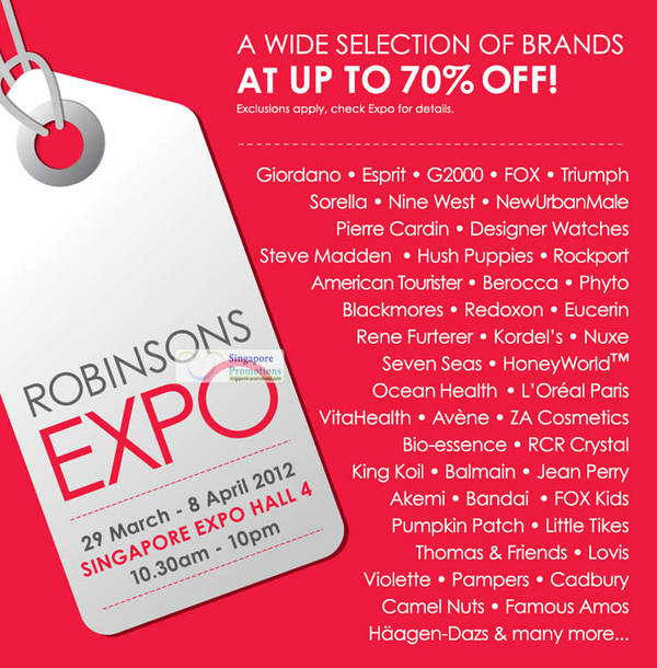 Featured image for Robinsons Expo 2012 Sale @ Singapore Expo 29 Mar – 8 Apr 2012