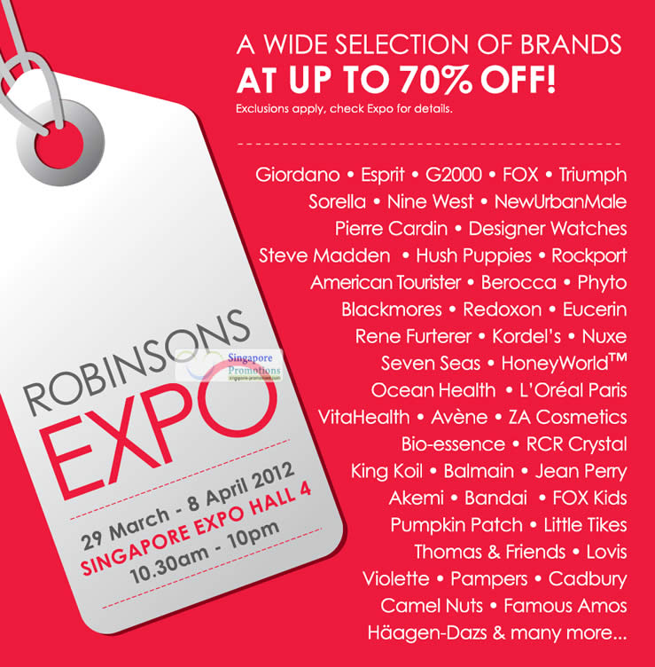 Featured image for Robinsons Expo 2012 Sale @ Singapore Expo 29 Mar - 8 Apr 2012