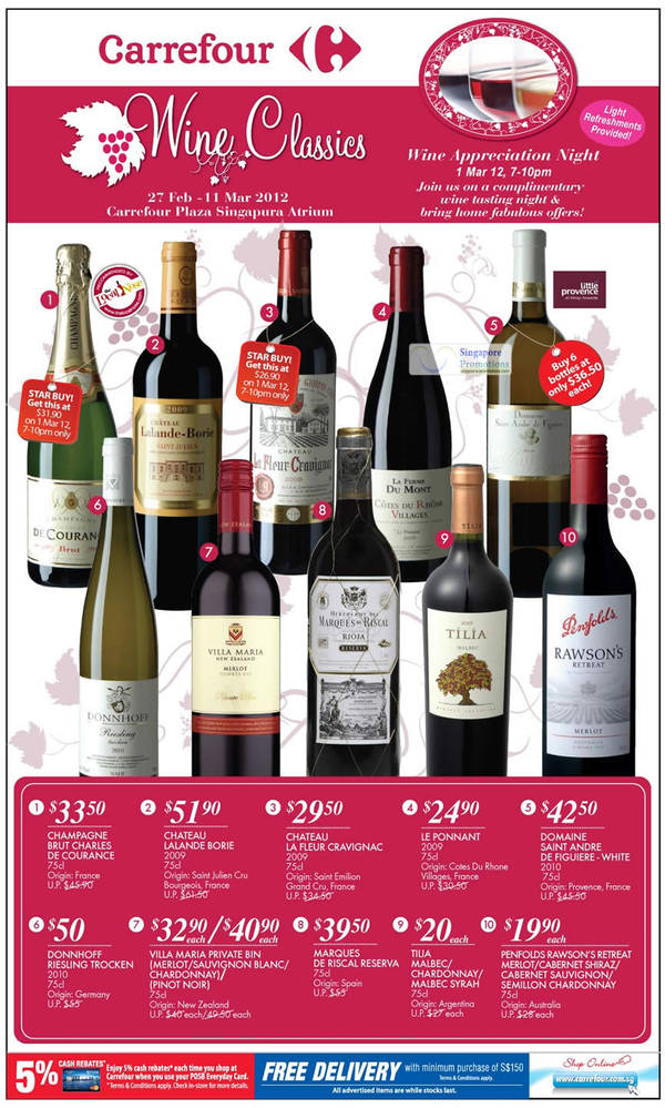 Featured image for (EXPIRED) Carrefour Wine Classics Promotion Offers 27 Feb – 11 Mar 2012
