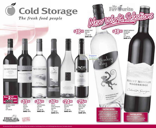 Featured image for (EXPIRED) Cold Storage Wine Promotion Offers 29 Mar – 4 Apr 2012