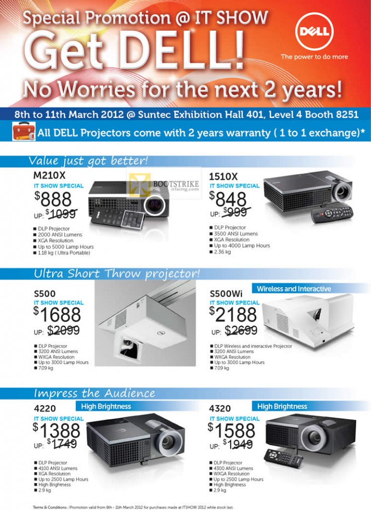 Dell Projectors DLP M210X, 1510X, S500, S500Wi, 4220, 4320