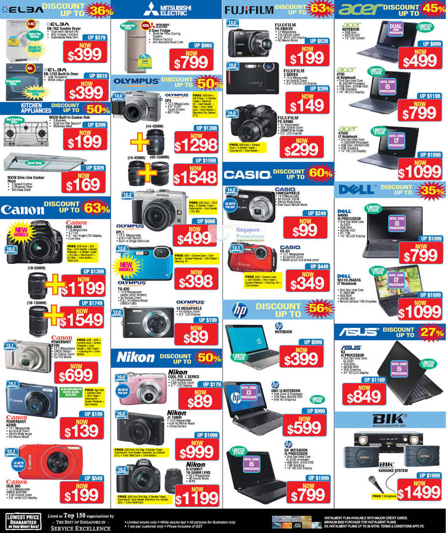 Digital Cameras, Olympus, Casio, Nikon, Fujifilm, Dell, Acer, Asus, Canon