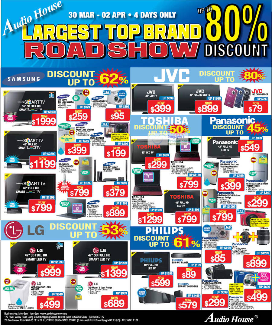 LED TVs, Washers, Fridges, Digital Camera, Video Camcorders