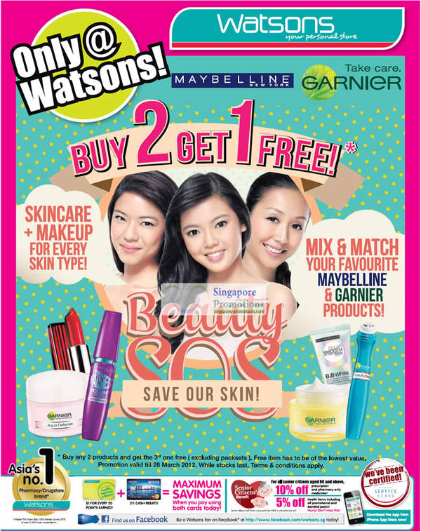 Featured image for (EXPIRED) Watsons Personal Care & Beauty Offers 8 – 14 Mar 2012