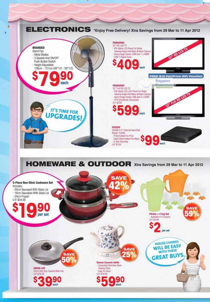 Panasonic LCD TV, LED TV, Stand Fan, Ceramic Kettle