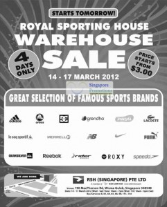 Featured image for (EXPIRED) Royal Sports House Warehouse Sale 14 – 17 Mar 2012
