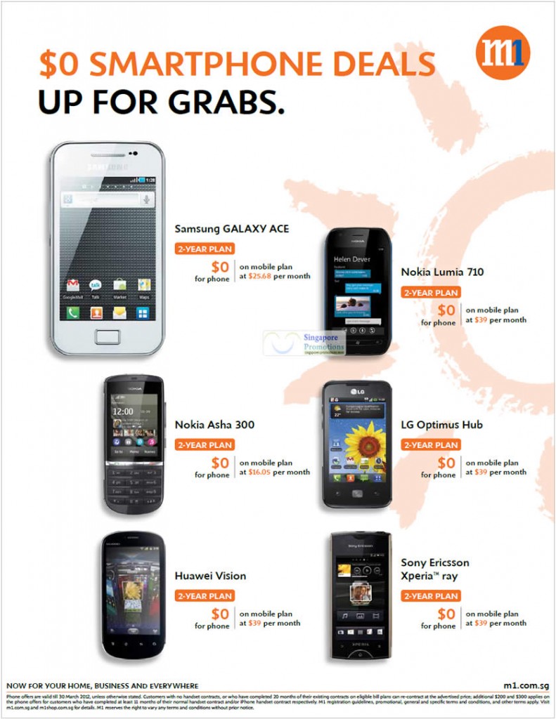 Samsung Galaxy Ace, Nokia Lumia 710, Asha 300, LG Optimus Hub, Huawei Vision, Sony Ericsson Xperia Ray