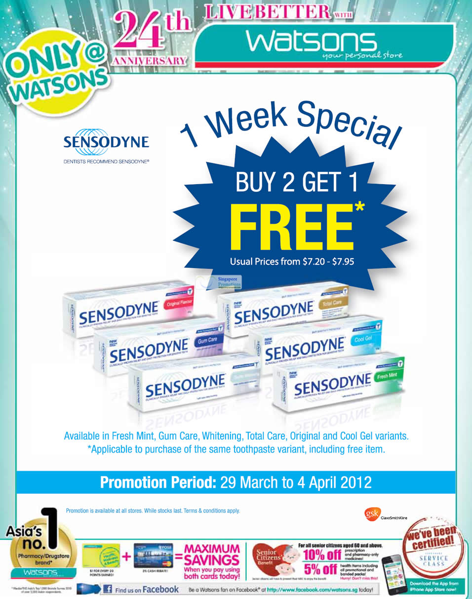 Featured image for Watsons Personal Care, Cosmetics & Beauty Offers 29 Mar - 4 Apr 2012