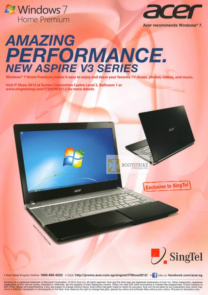 Singtel Acer Aspire V3-471G-73618G75Mn Notebook