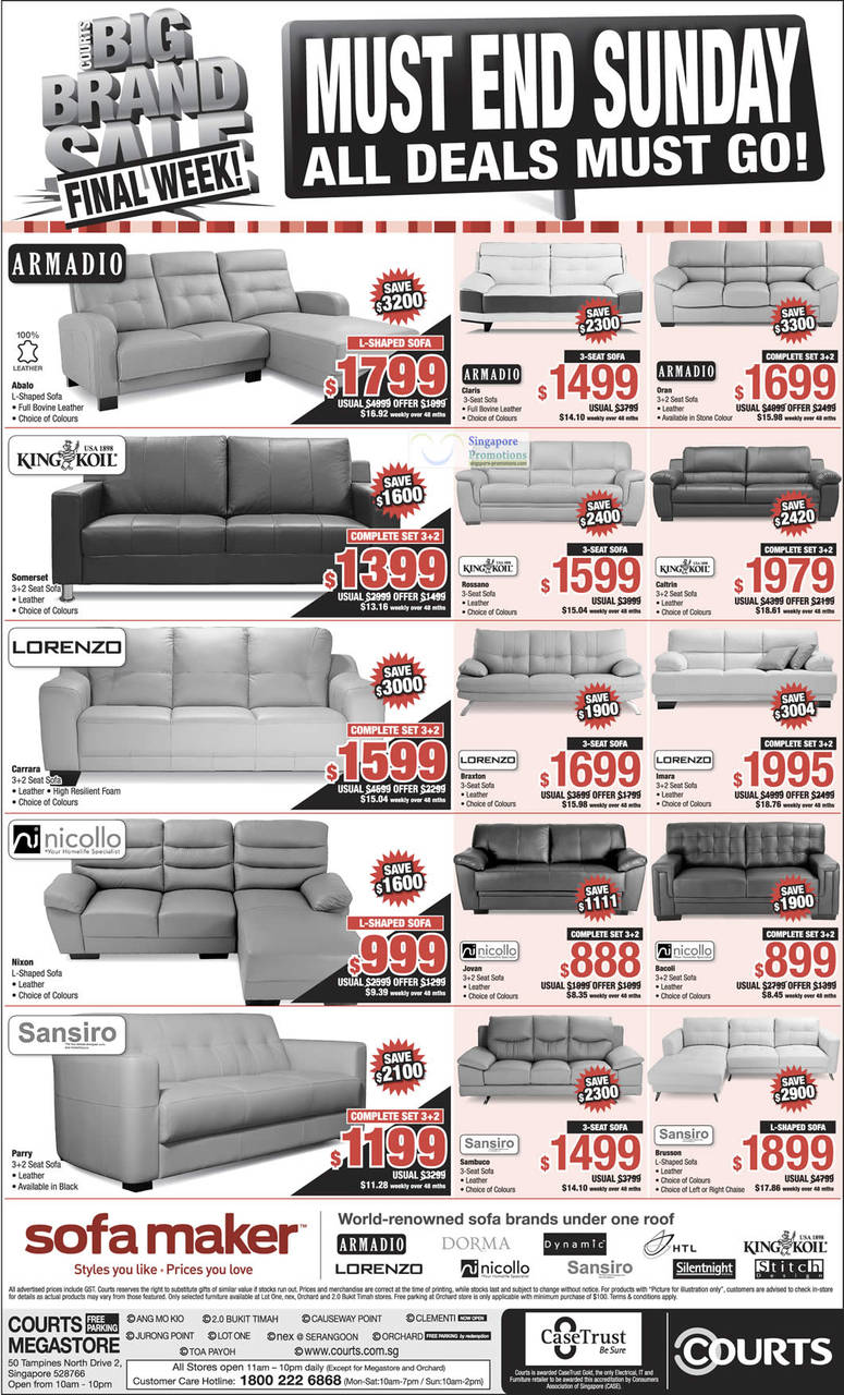 Sofa Sets, Armadio, King Koil, Lorenzo, Nicollo, Sansiro